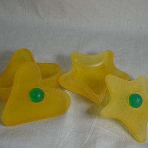 Small Yellow Sea Glass Trinket Box | Set of 2